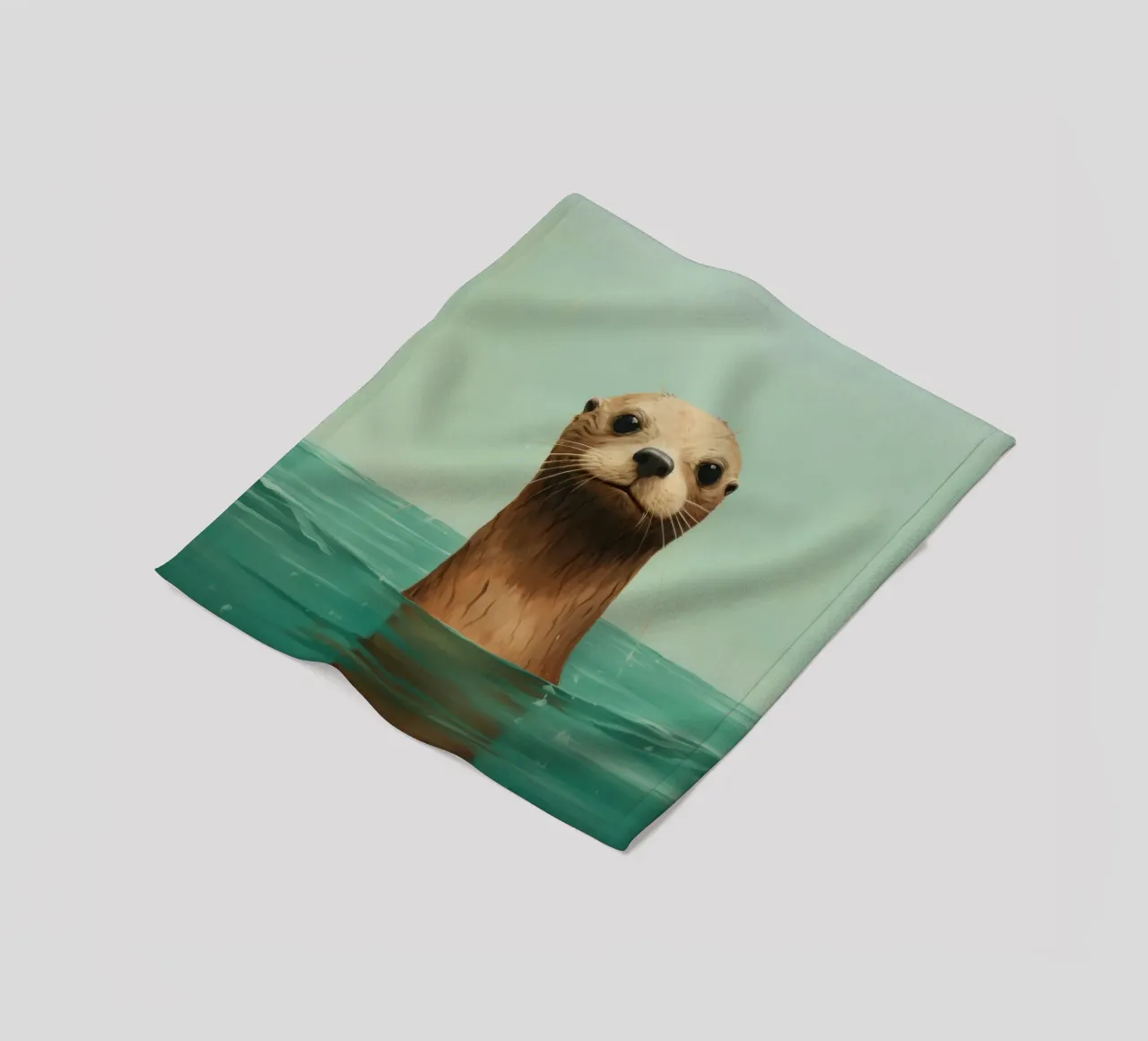 Lontra minima 2 coperta in pile da Minimal Animal Art