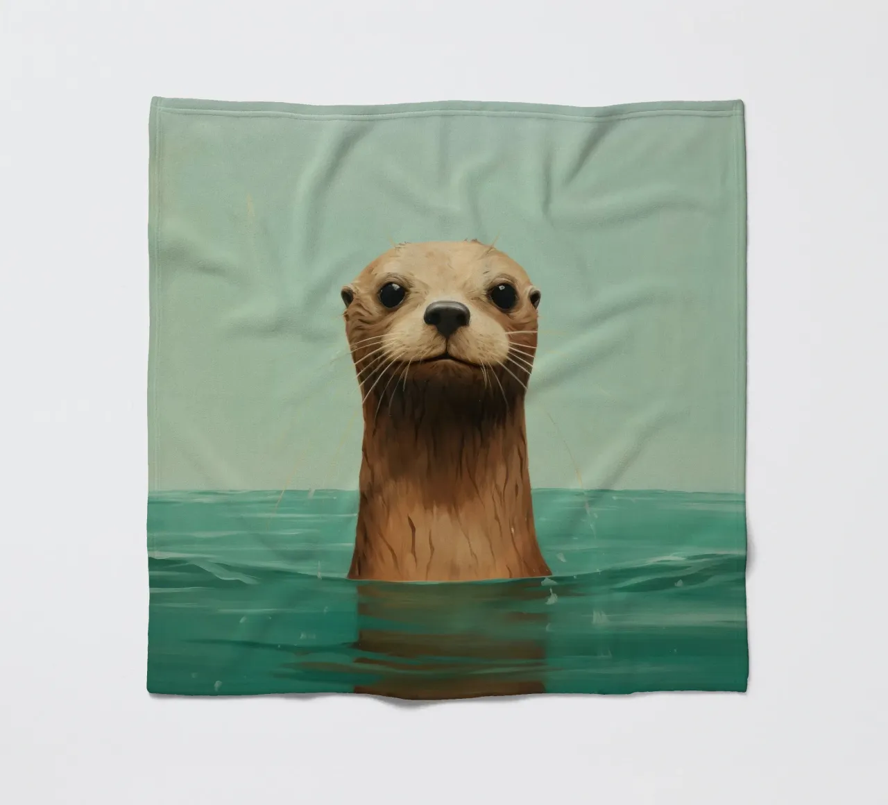 Lontra minima 2 coperta in pile da Minimal Animal Art