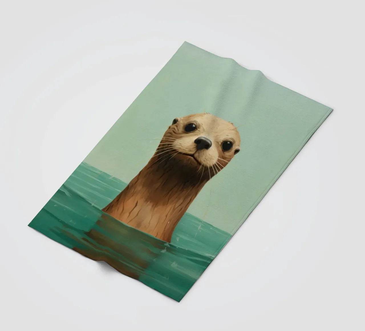 Lontra minima 2 coperta in pile da Minimal Animal Art