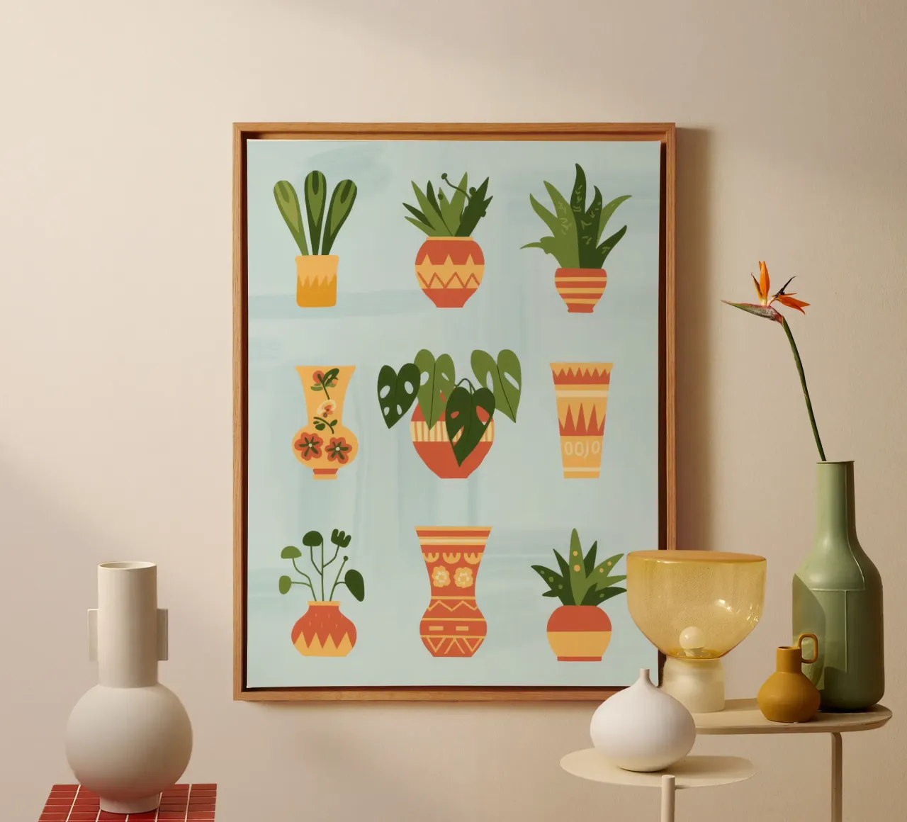 Harmonie in pot canvas met Baklijst van Artie Shifa