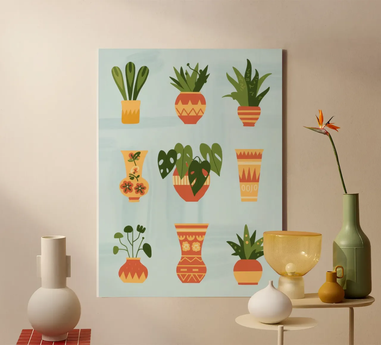 Harmonie in pot canvas met Baklijst van Artie Shifa