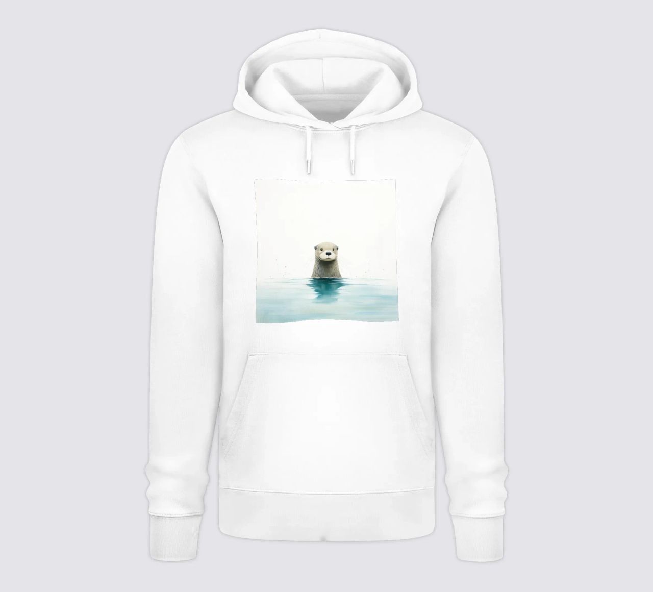 Lontra minima 3 felpa con cappuccio da Minimal Animal Art