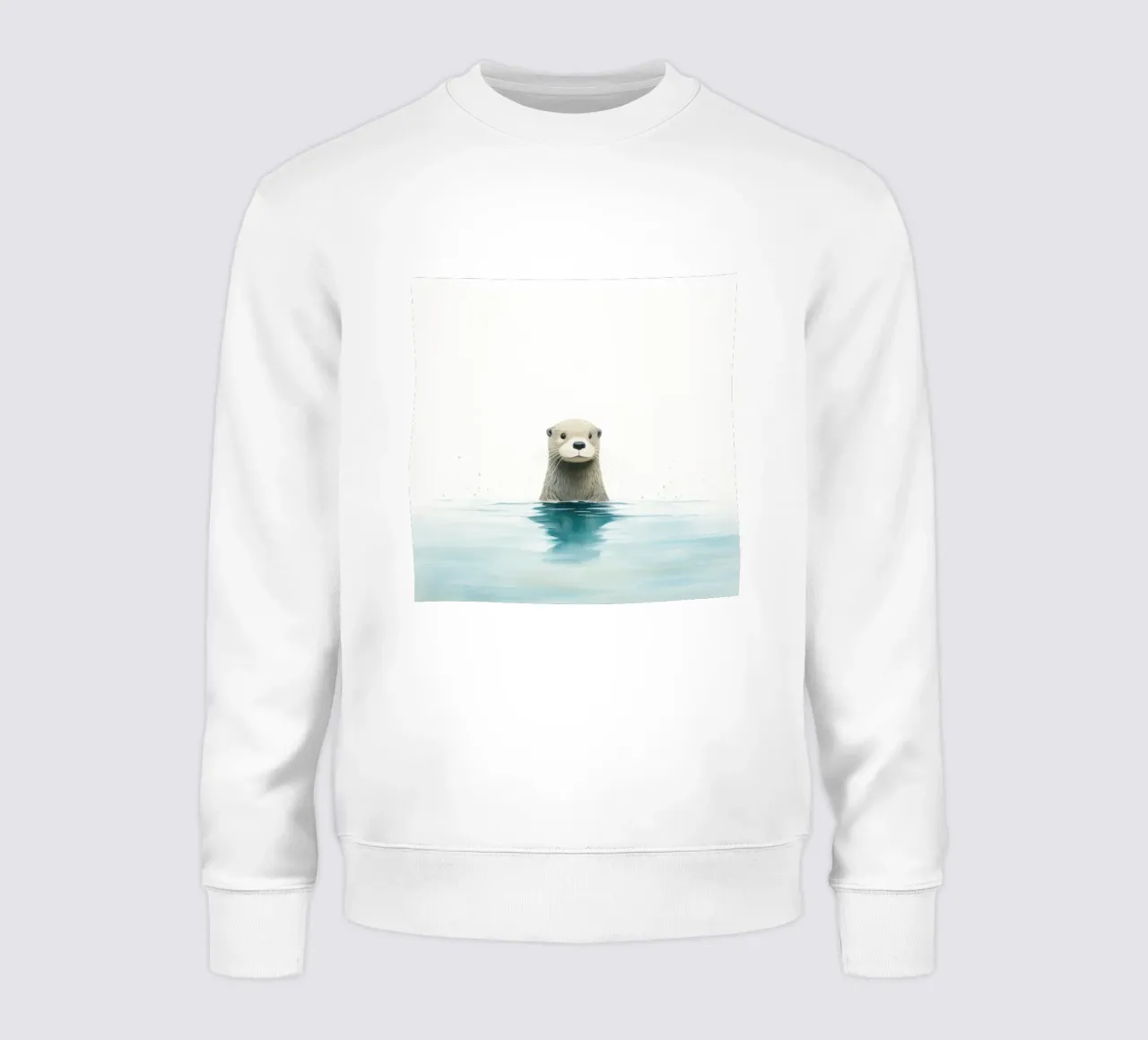 Minimal Otter 3 sweatshirt by Minimal Animal Art