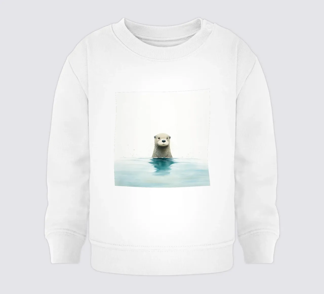 Lontra minima 3 felpa neonato da Minimal Animal Art