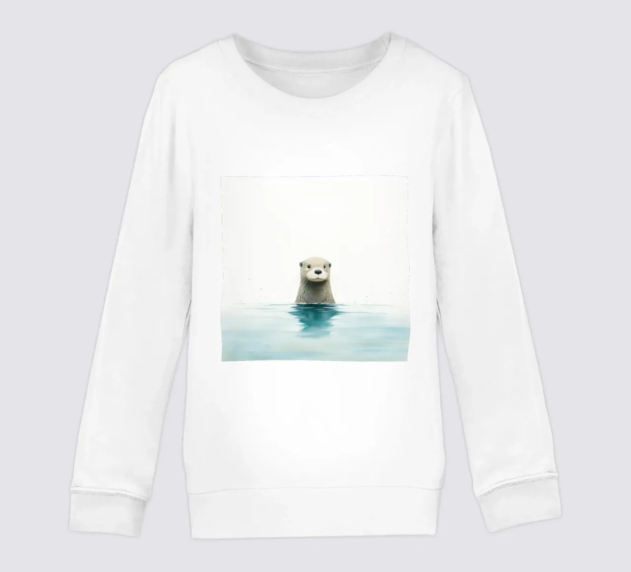 Minimal Otter 3 kids sweatshirt by Minimal Animal Art