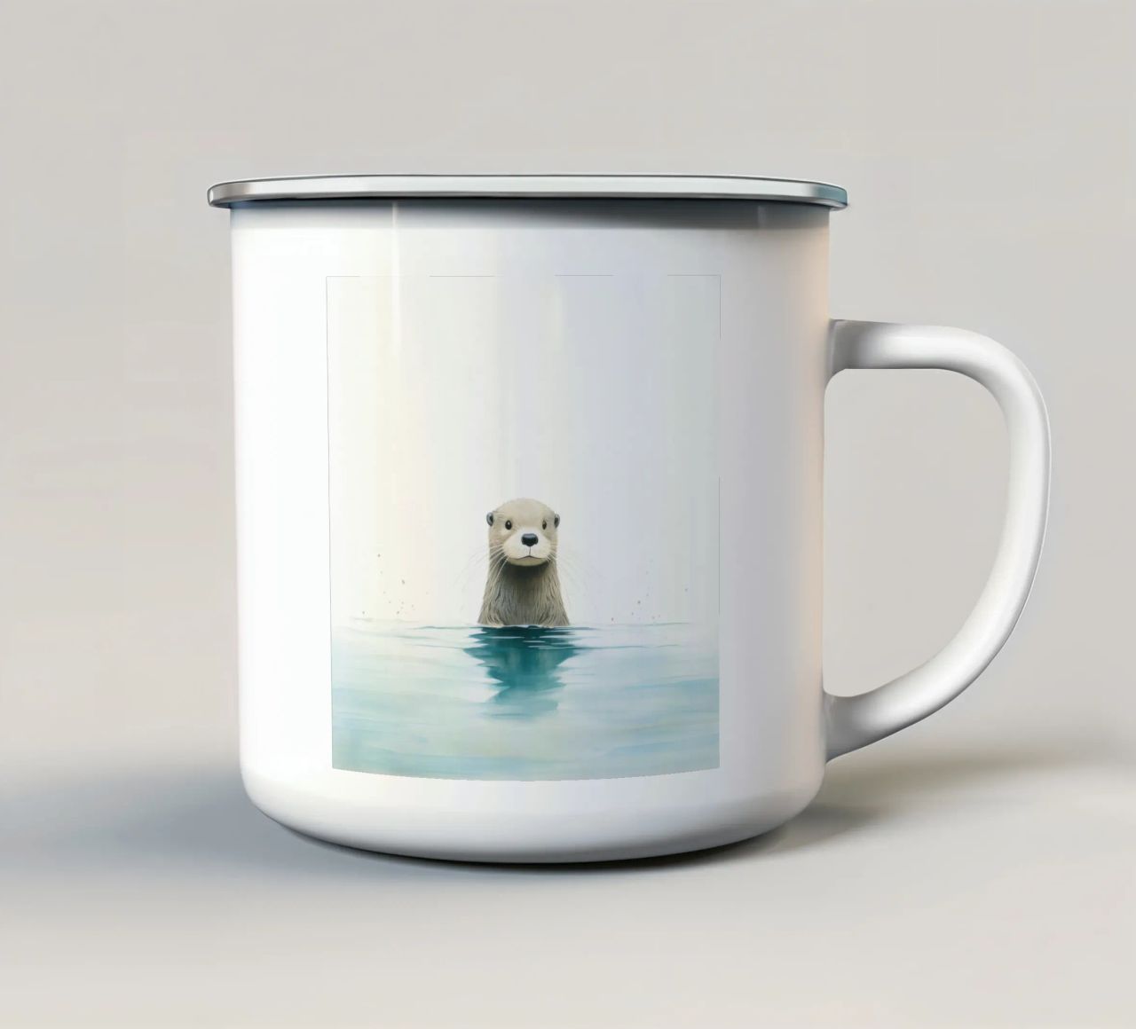 Lontra minima 3 tazza in smalto da Minimal Animal Art