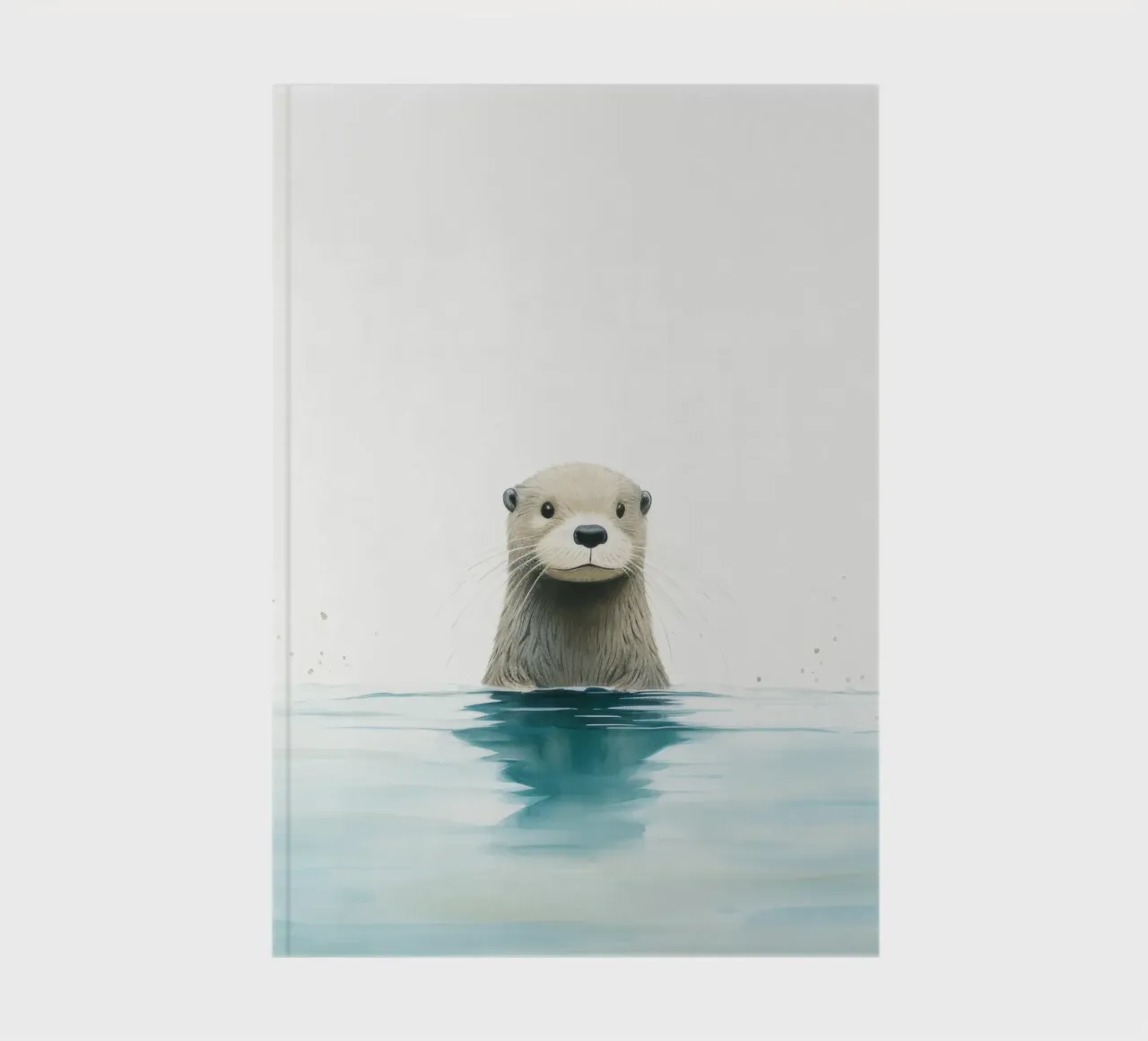 Minimal Otter 3 notebook by Minimal Animal Art