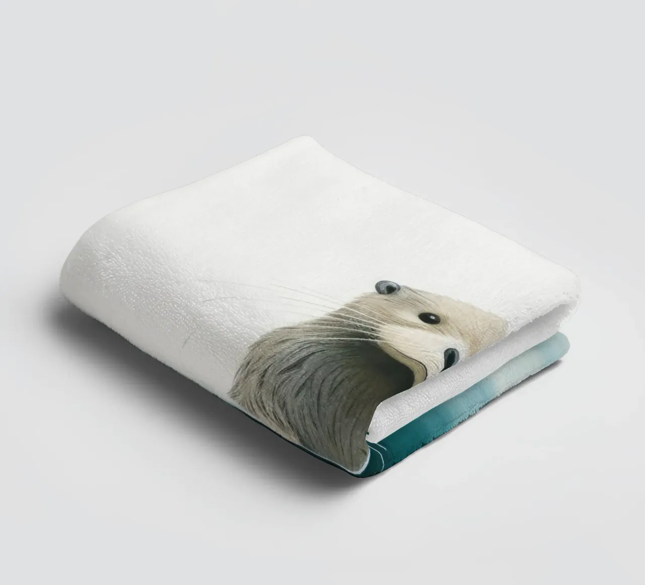 Minimal Otter 3 towel by Minimal Animal Art