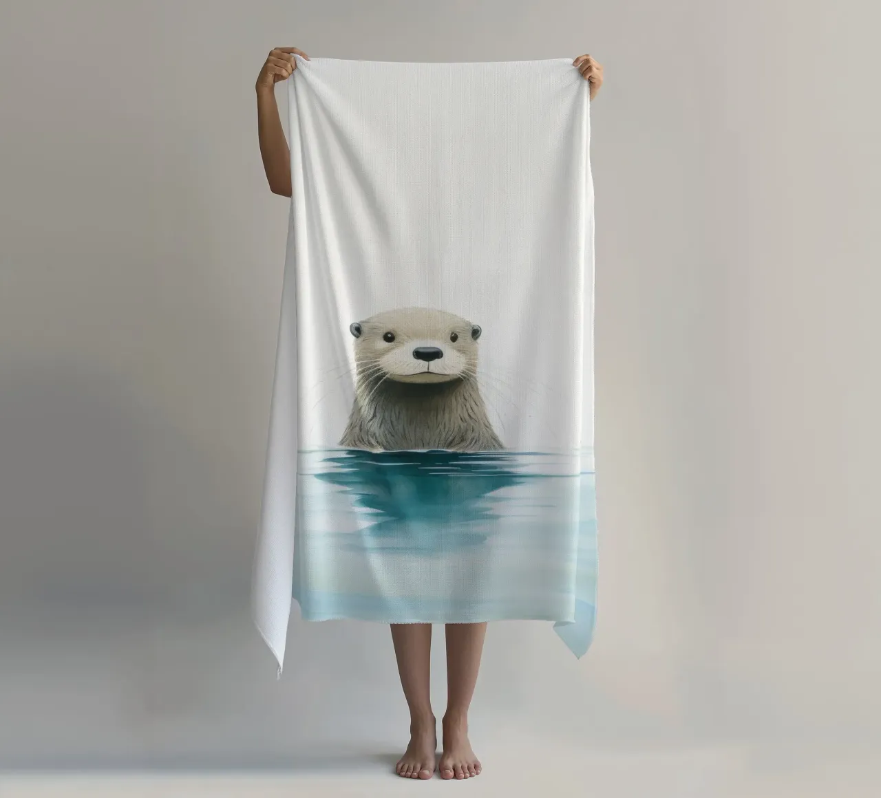 Lontra minima 3 telo mare da Minimal Animal Art