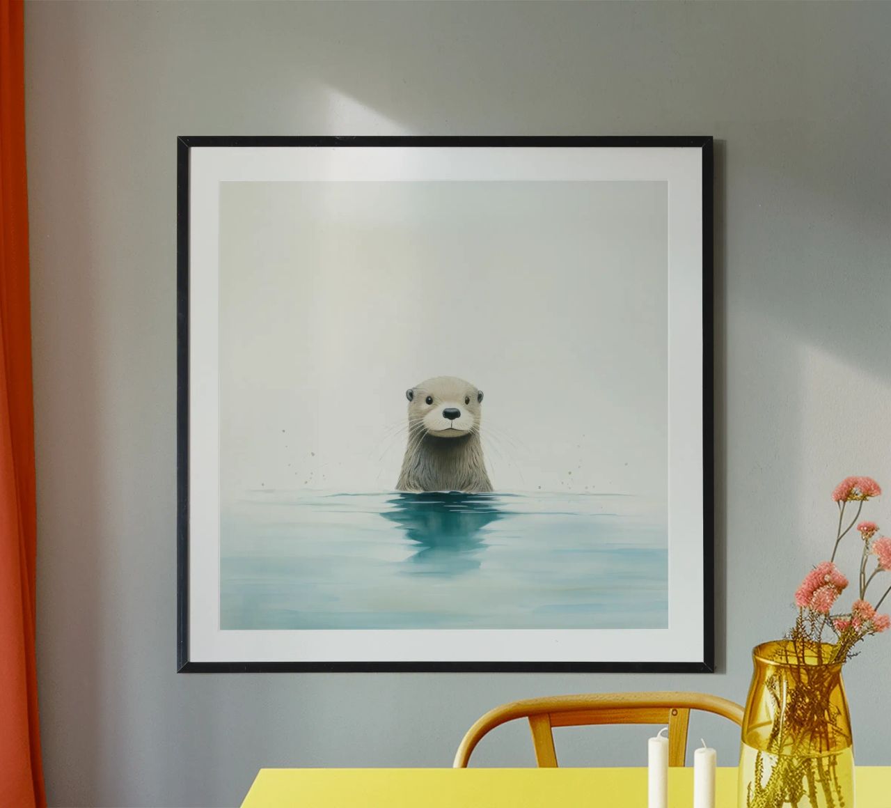 Lontra minima 3 poster da Minimal Animal Art