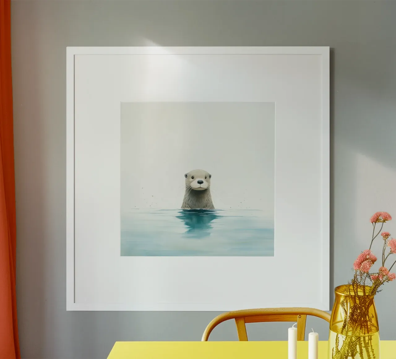 Minimo Otter poster da Minimal Animal Art