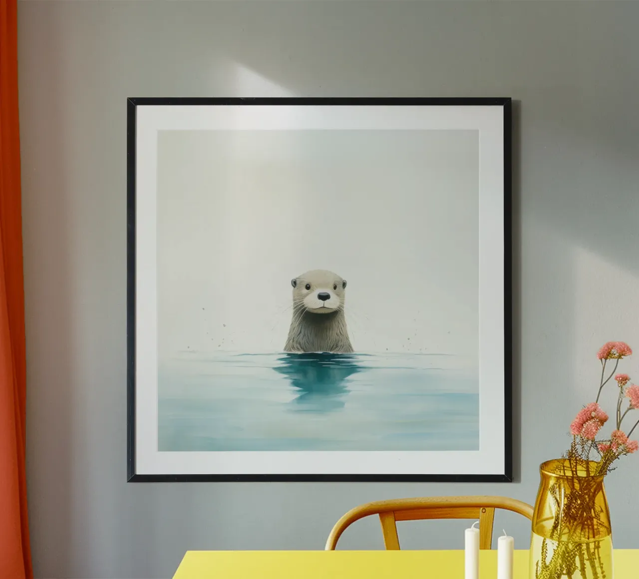 Minimo Otter poster da Minimal Animal Art