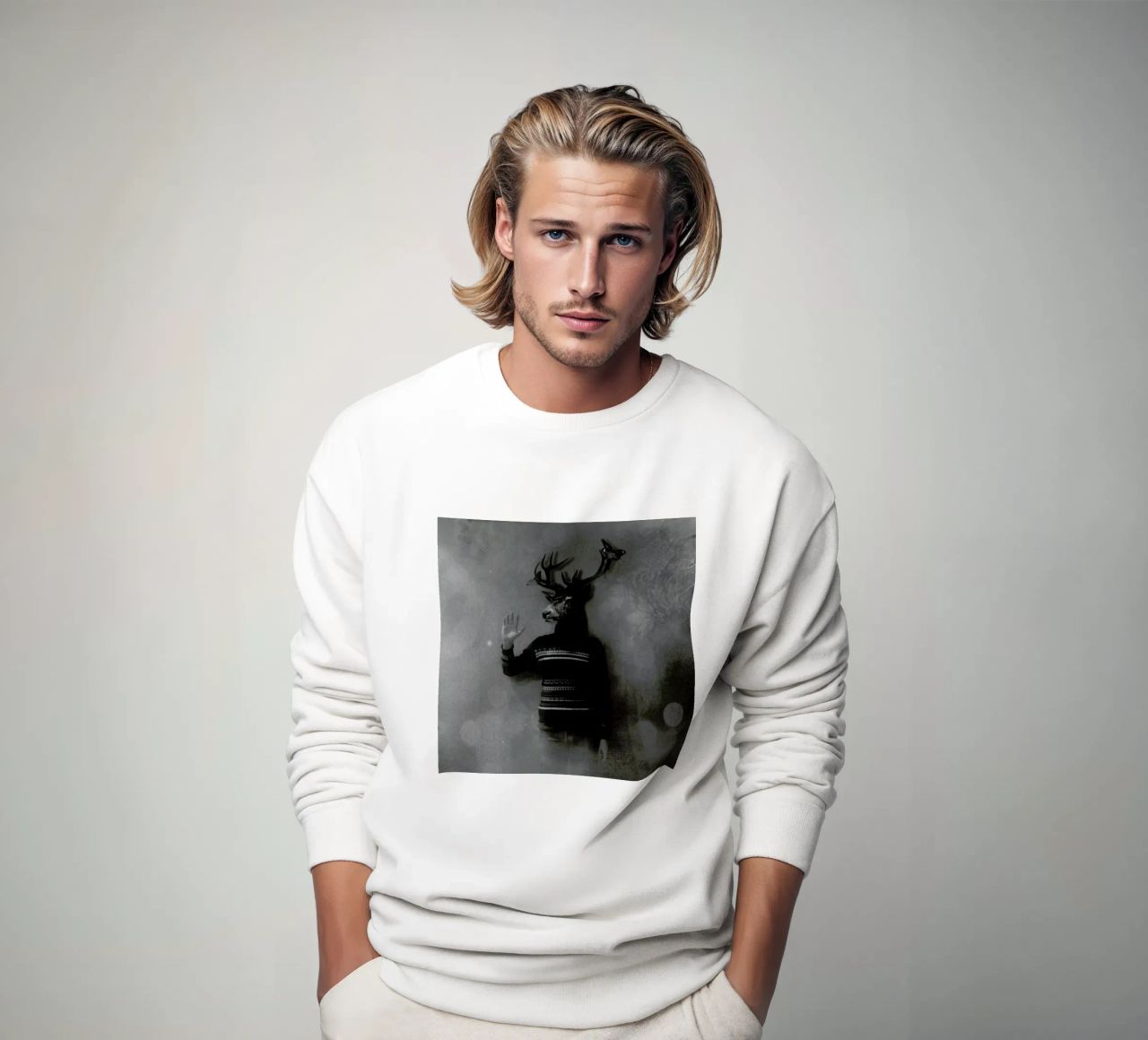 Animals in my room - Deer sudadera de Evgeniy Stepanets