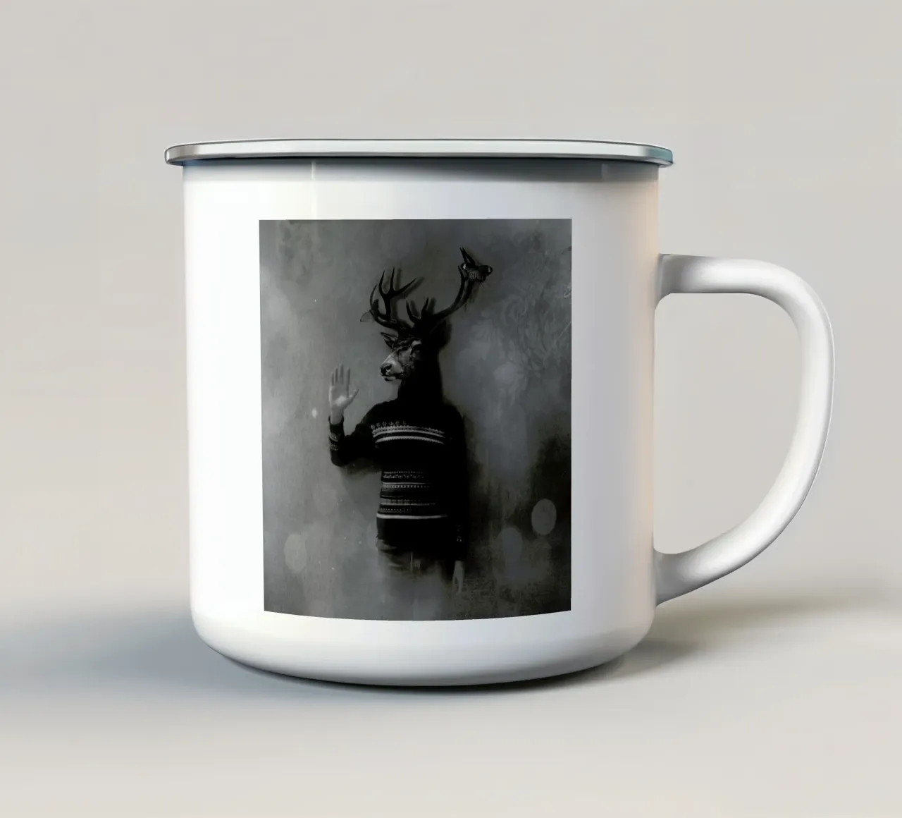 Animals in my room - Deer tazza in smalto da Evgeniy Stepanets