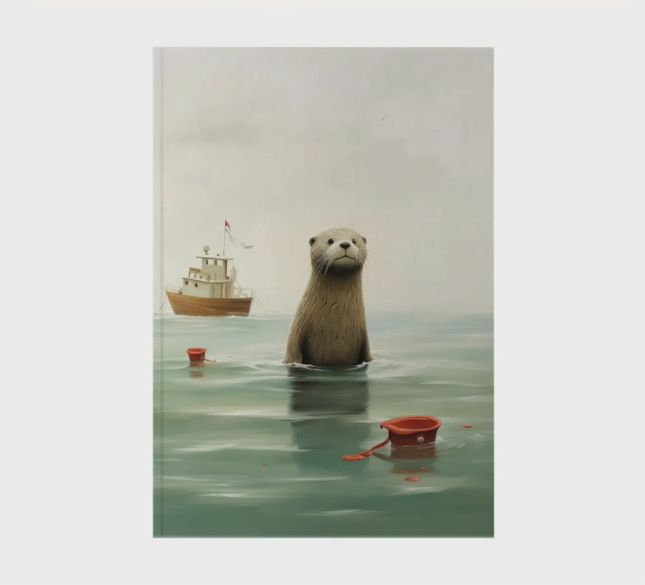 Minimal Otter 4 notebook by Minimal Animal Art
