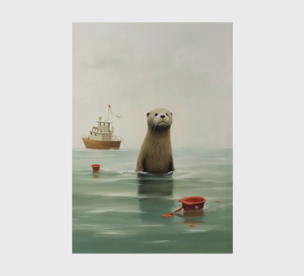 Minimal Otter 4 notebook by Minimal Animal Art