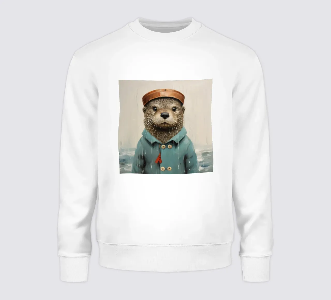 Minimal Otter 1 sweatshirt by Minimal Animal Art