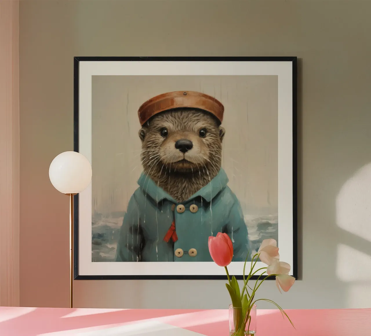 Minimo Otter poster da Minimal Animal Art