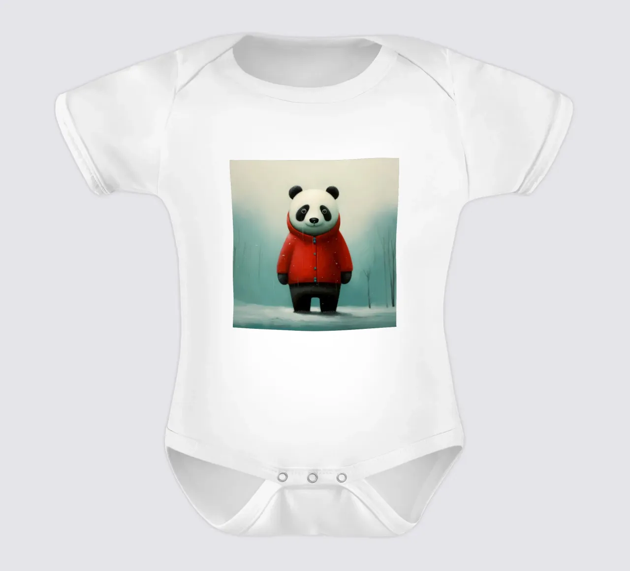 Panda minimale 2 body neonato maniche corte da Minimal Animal Art