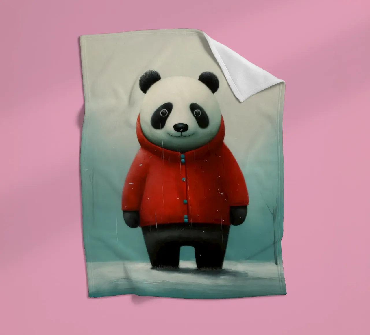 Panda minimale 2 coperta in pile da Minimal Animal Art