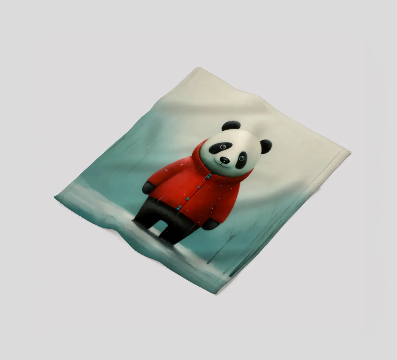 Panda minimale 2 coperta in pile da Minimal Animal Art