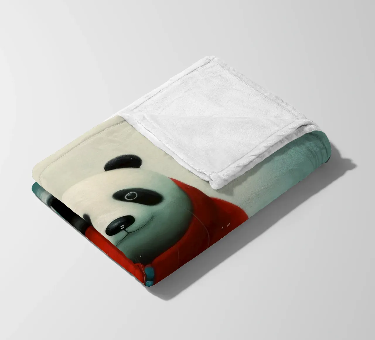 Panda minimale 2 coperta in pile da Minimal Animal Art