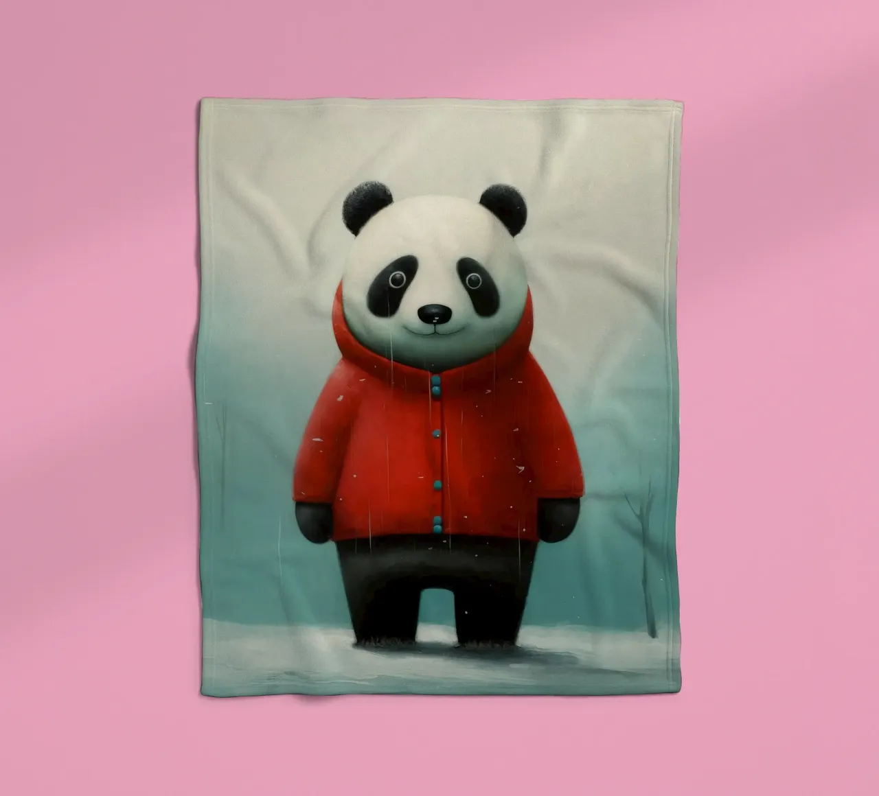 Panda minimale 2 coperta in pile da Minimal Animal Art