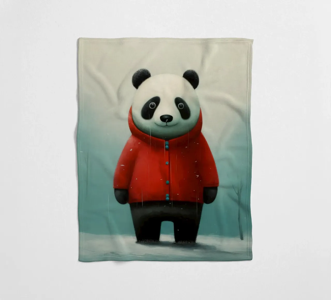 Panda minimale 2 coperta in pile da Minimal Animal Art