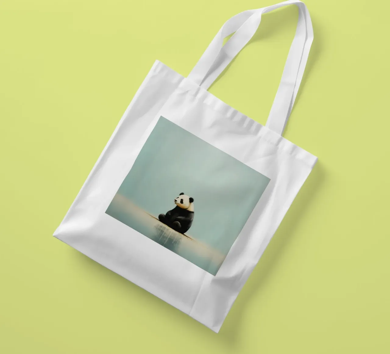 Panda minimale 3 borsa in juta da Minimal Animal Art