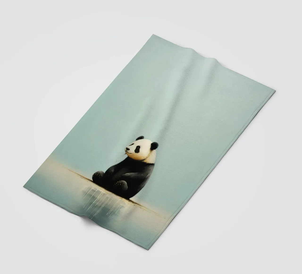 Panda minimale 3 coperta in pile da Minimal Animal Art