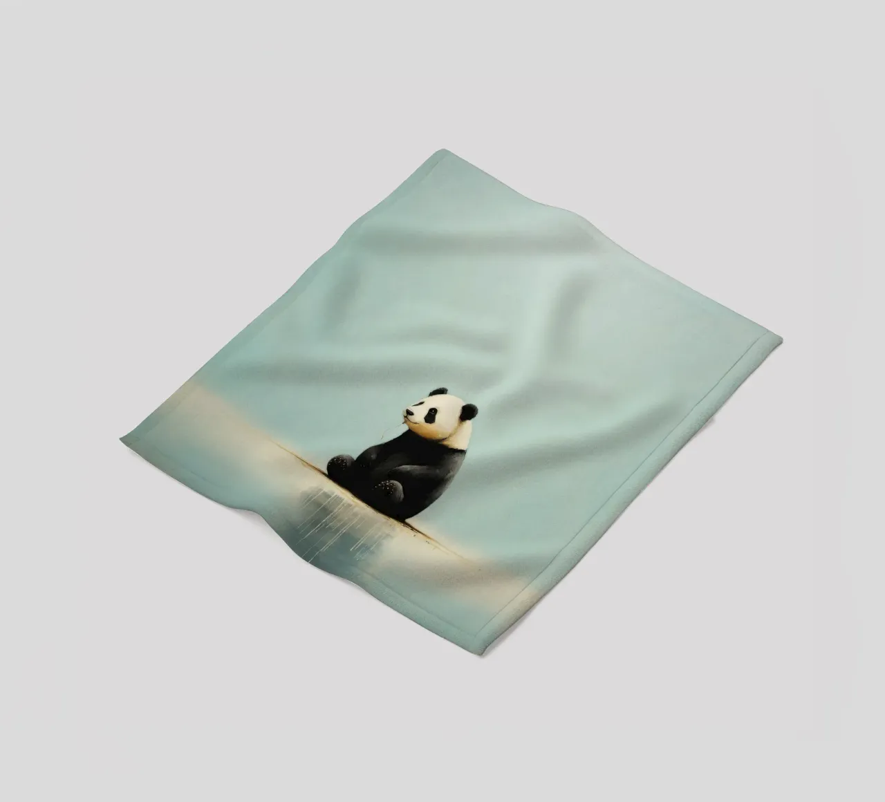 Panda minimale 3 coperta in pile da Minimal Animal Art