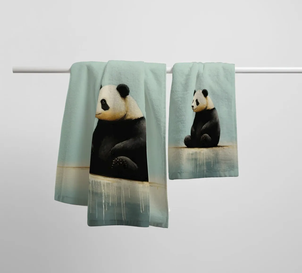 Panda minimale 3 asciugamano da bagno da Minimal Animal Art