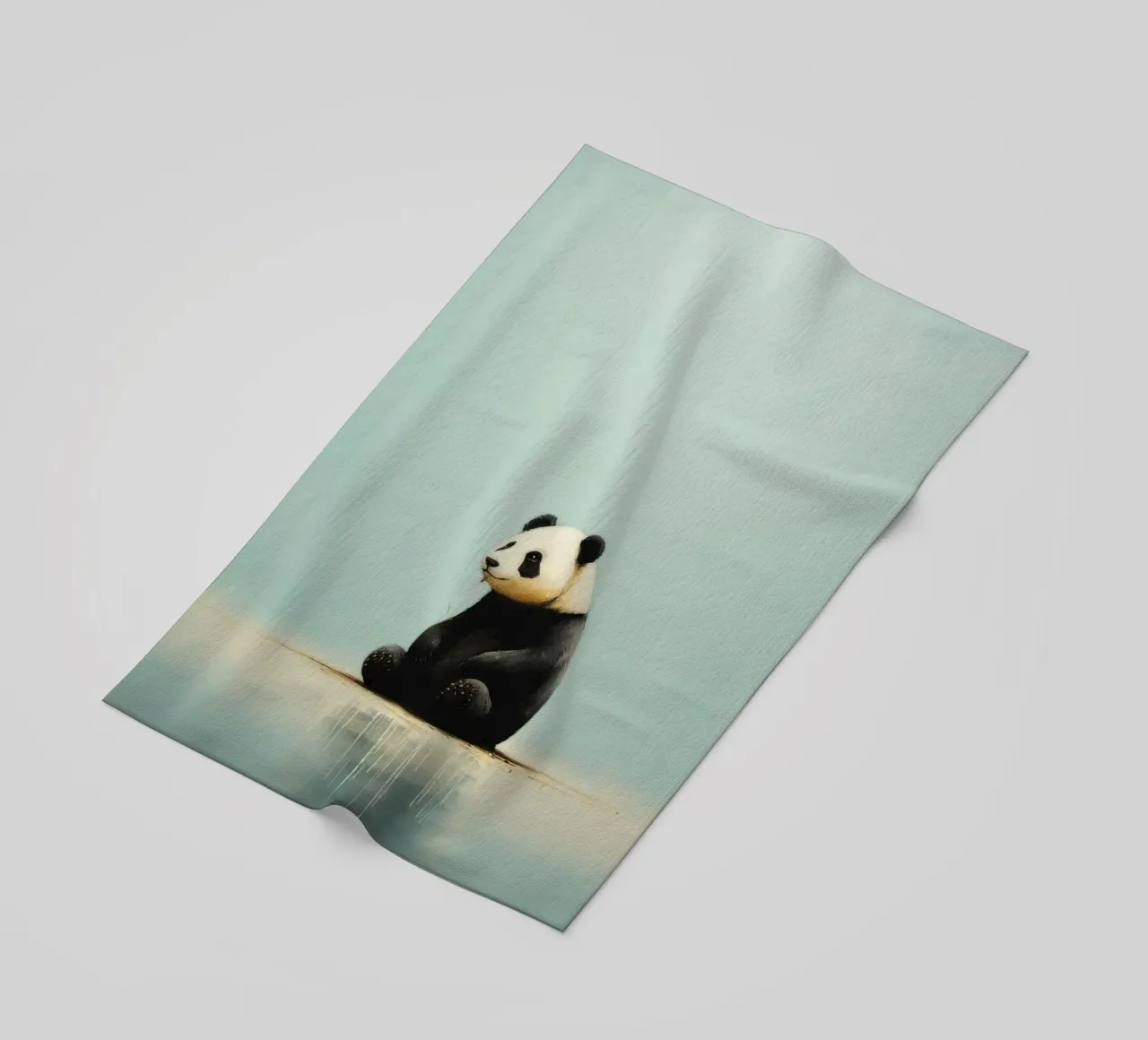 Panda minimale 3 telo mare da Minimal Animal Art