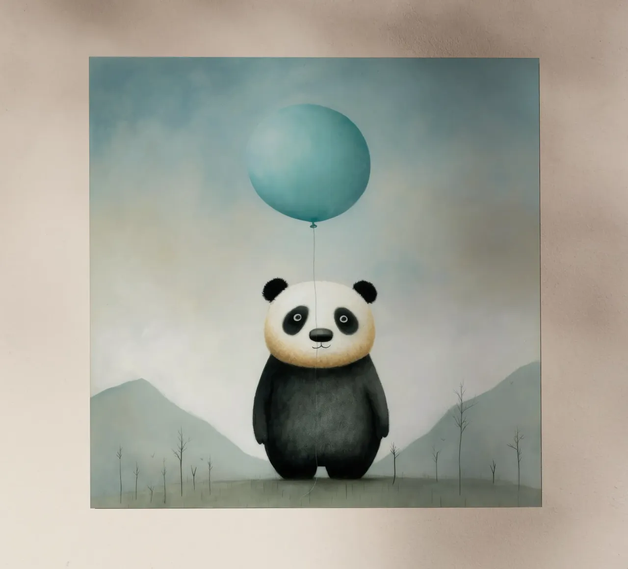 Panda minimale 4 pellicola backlit da Minimal Animal Art