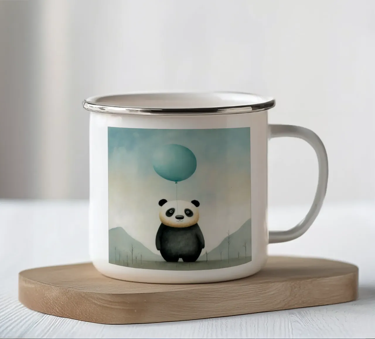 Panda minimale 4 tazza in smalto da Minimal Animal Art