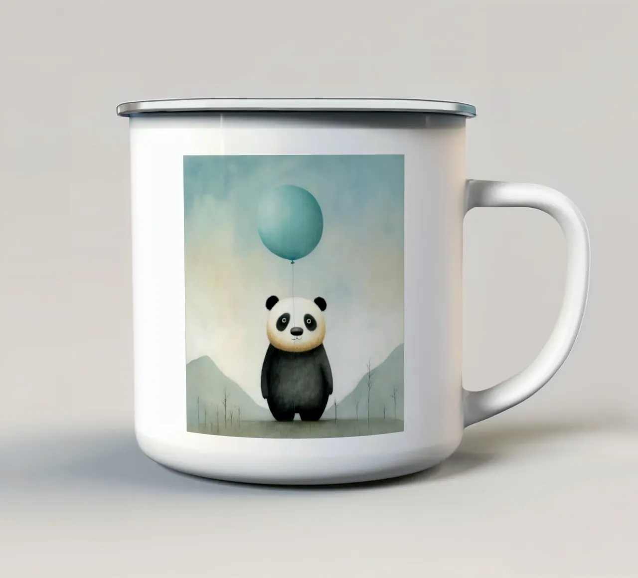 Panda minimale 4 tazza in smalto da Minimal Animal Art