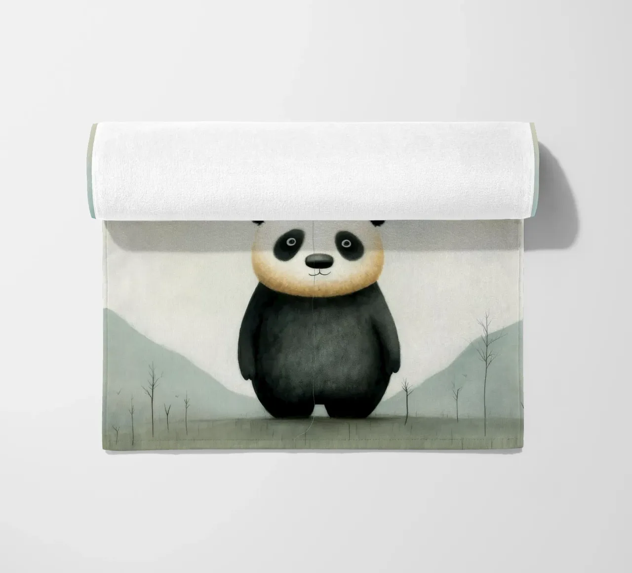 Panda minimale 4 telo mare da Minimal Animal Art