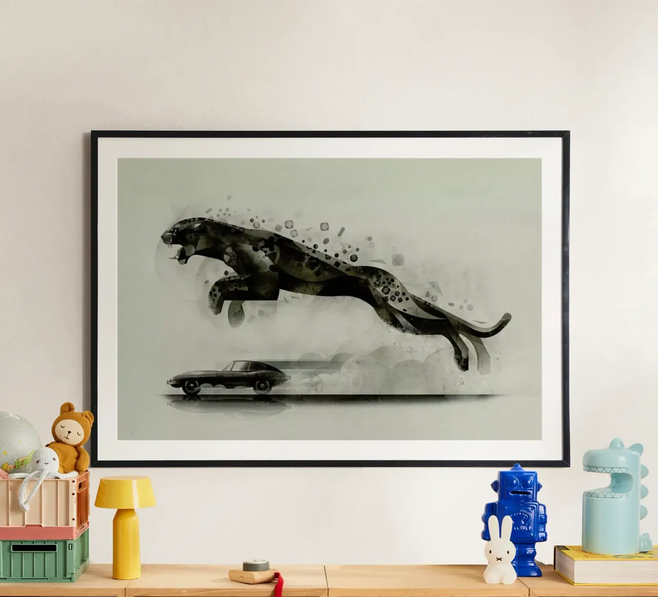 Jaguar 03 poster con telaio in plastica da Dieter Braun