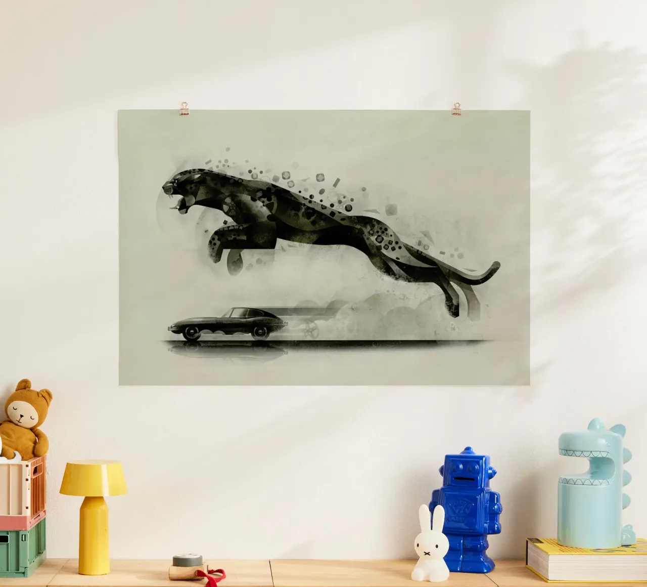 Jaguar 03 poster con telaio in plastica da Dieter Braun