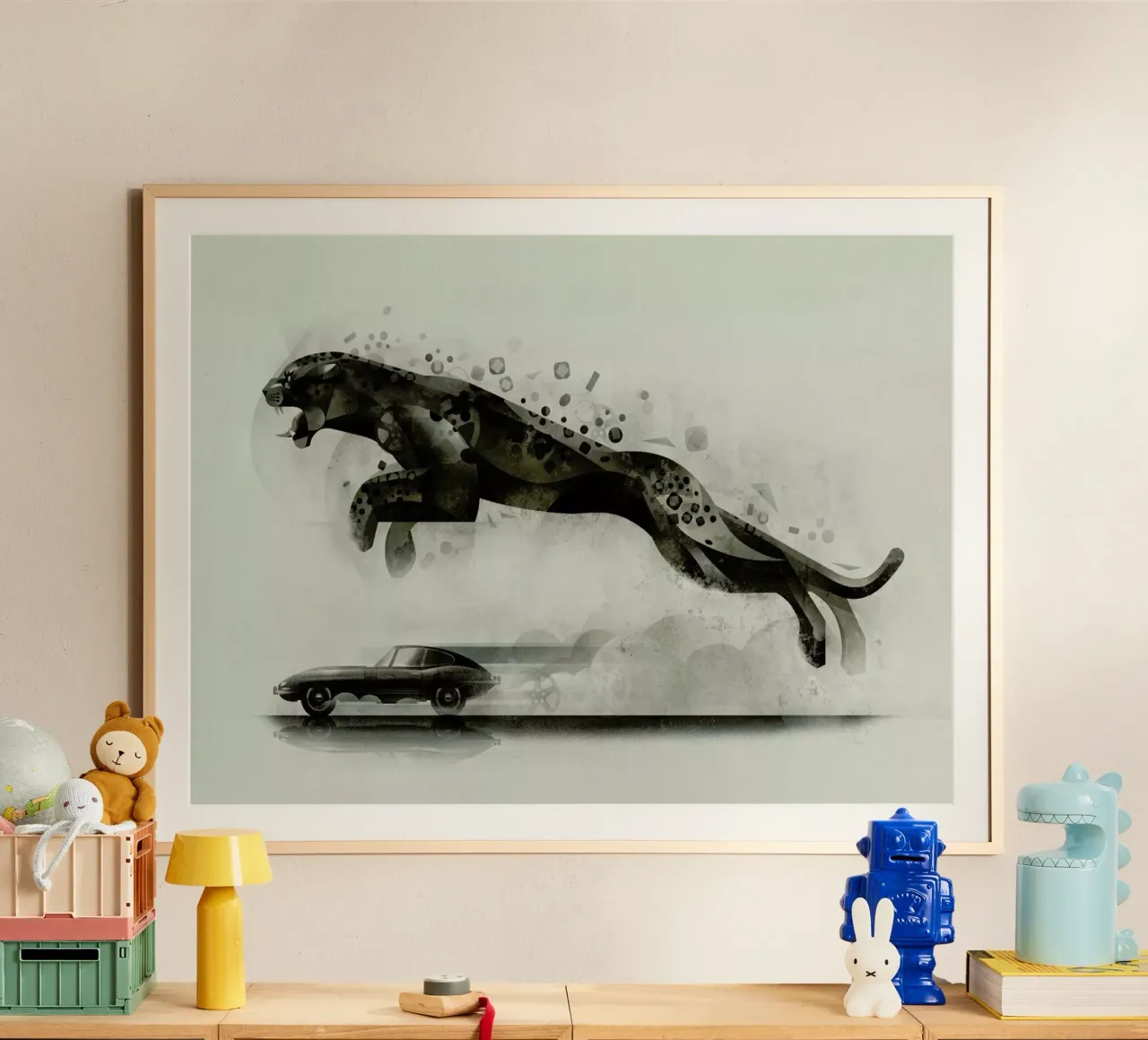 Jaguar 03 poster con telaio in plastica da Dieter Braun