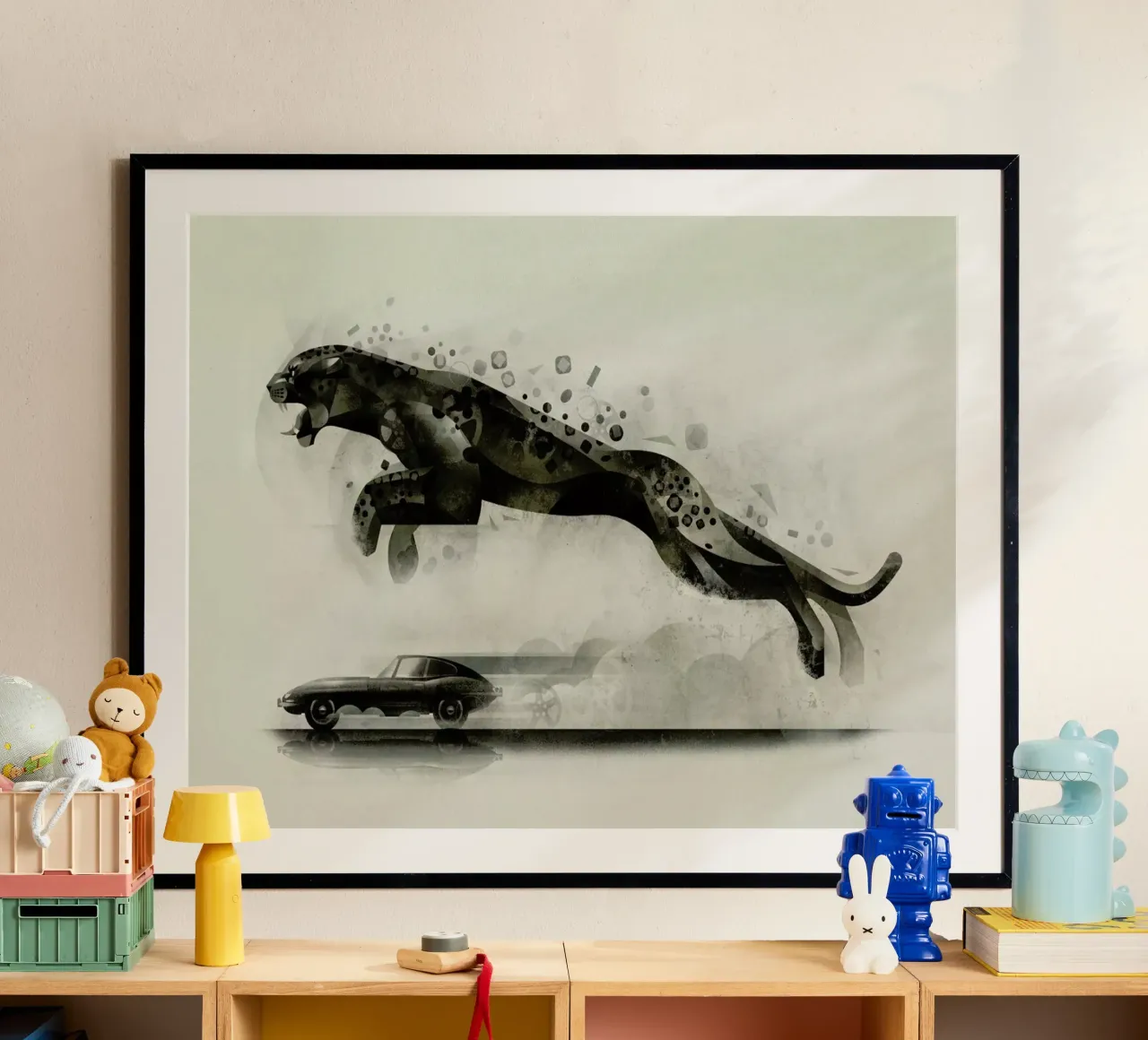 Jaguar 03 poster con telaio in plastica da Dieter Braun