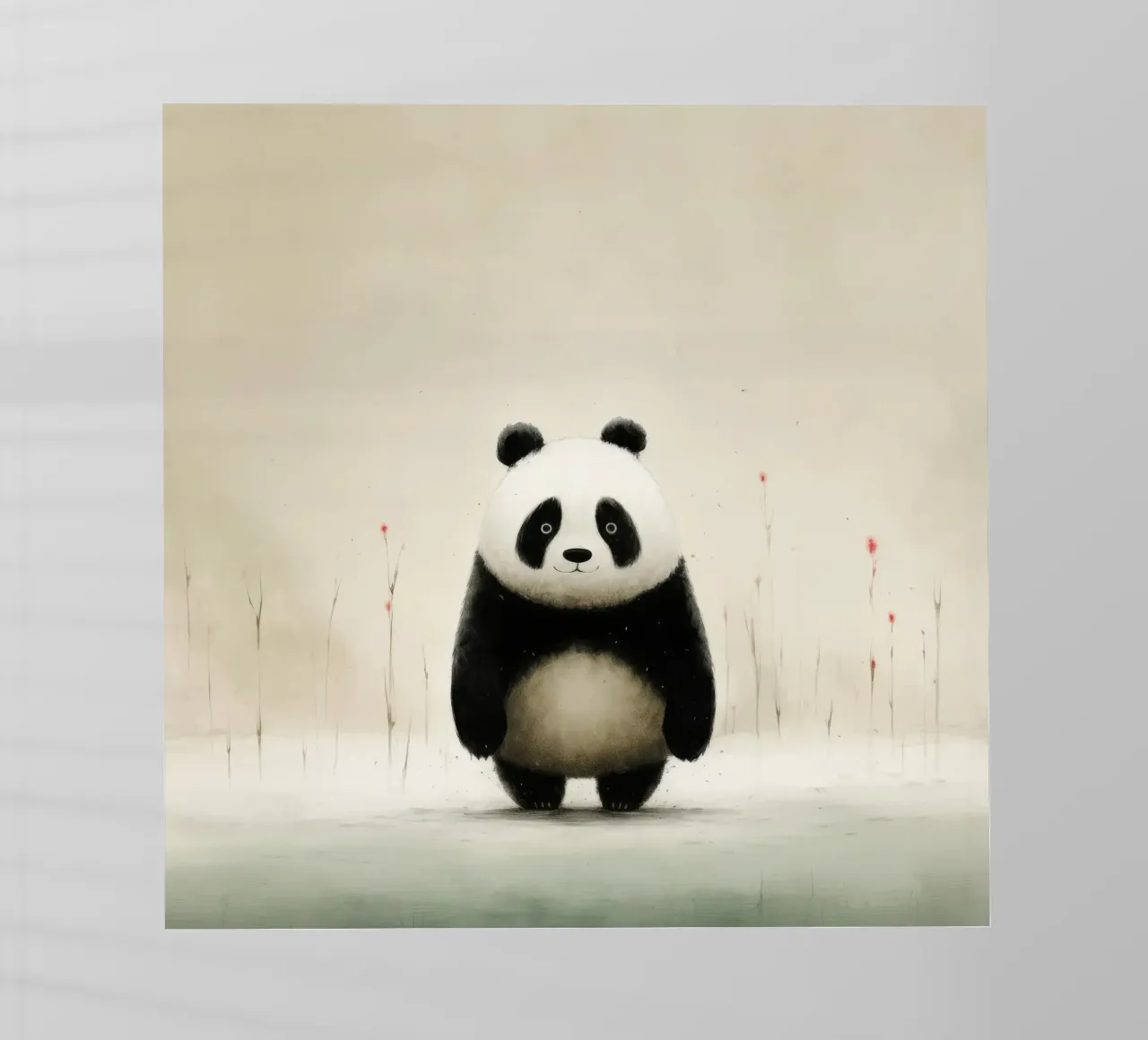Panda minimale 1 pellicola backlit da Minimal Animal Art