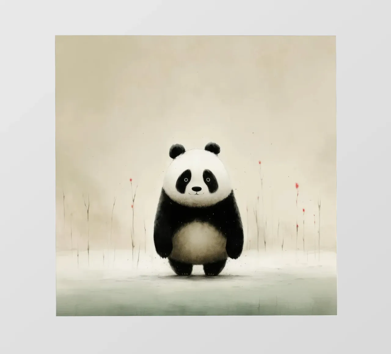 Panda minimale 1 pellicola backlit da Minimal Animal Art