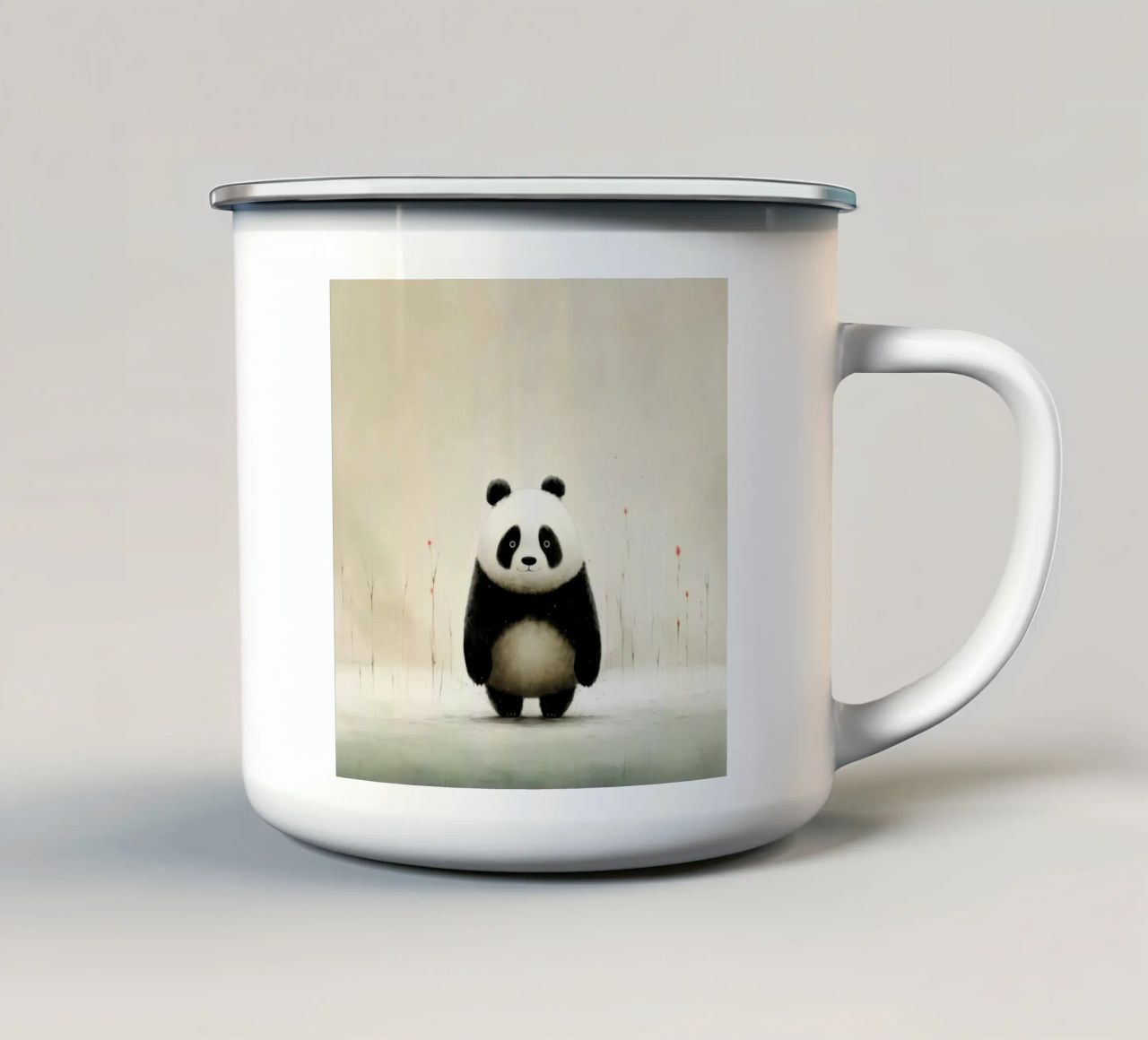 Panda minimale 1 tazza in smalto da Minimal Animal Art