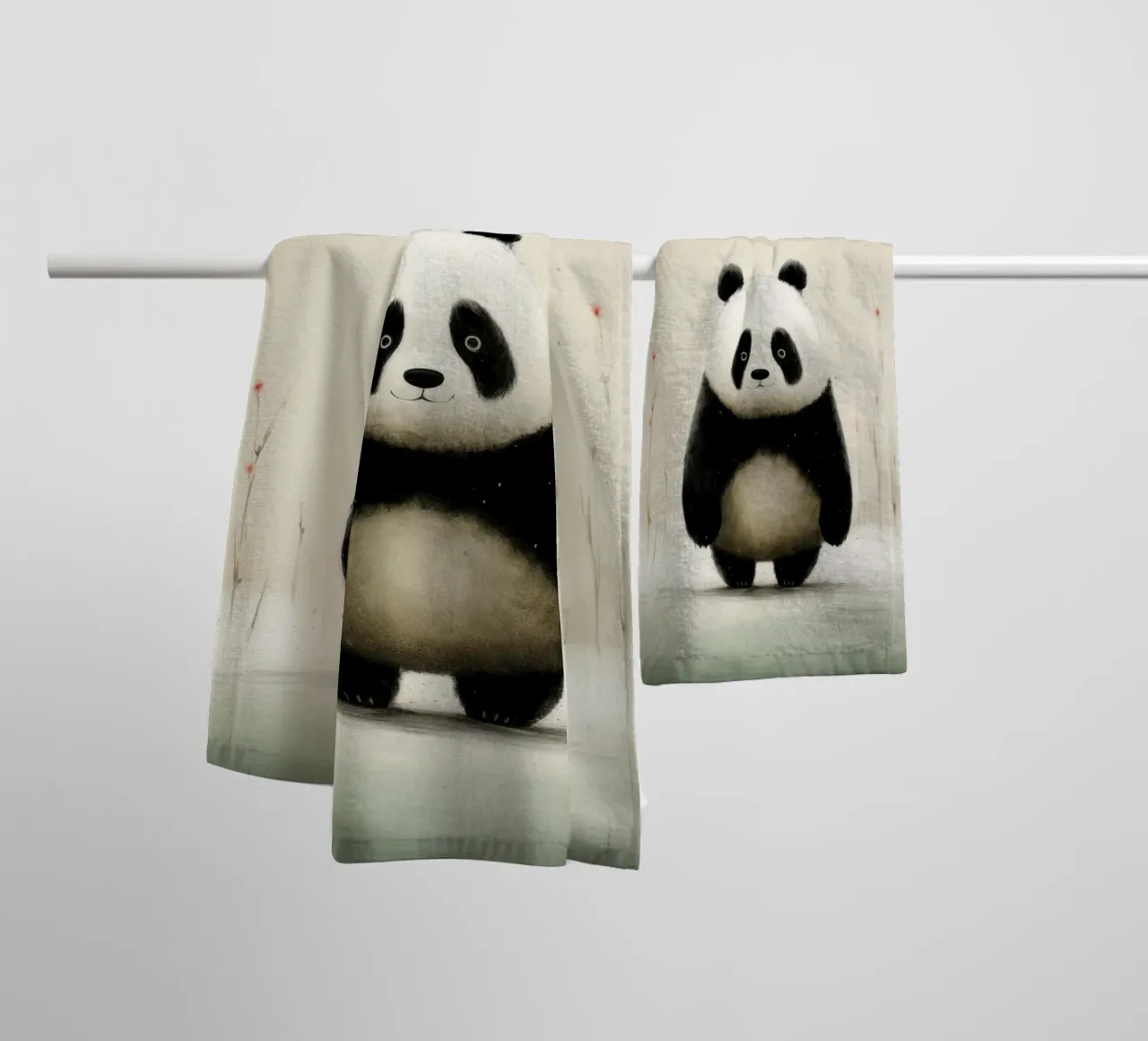 Panda minimale 1 asciugamano da bagno da Minimal Animal Art