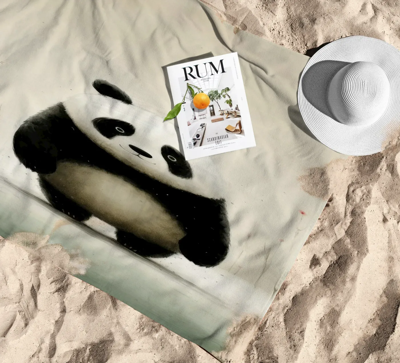 Minimal Panda telo mare da Minimal Animal Art
