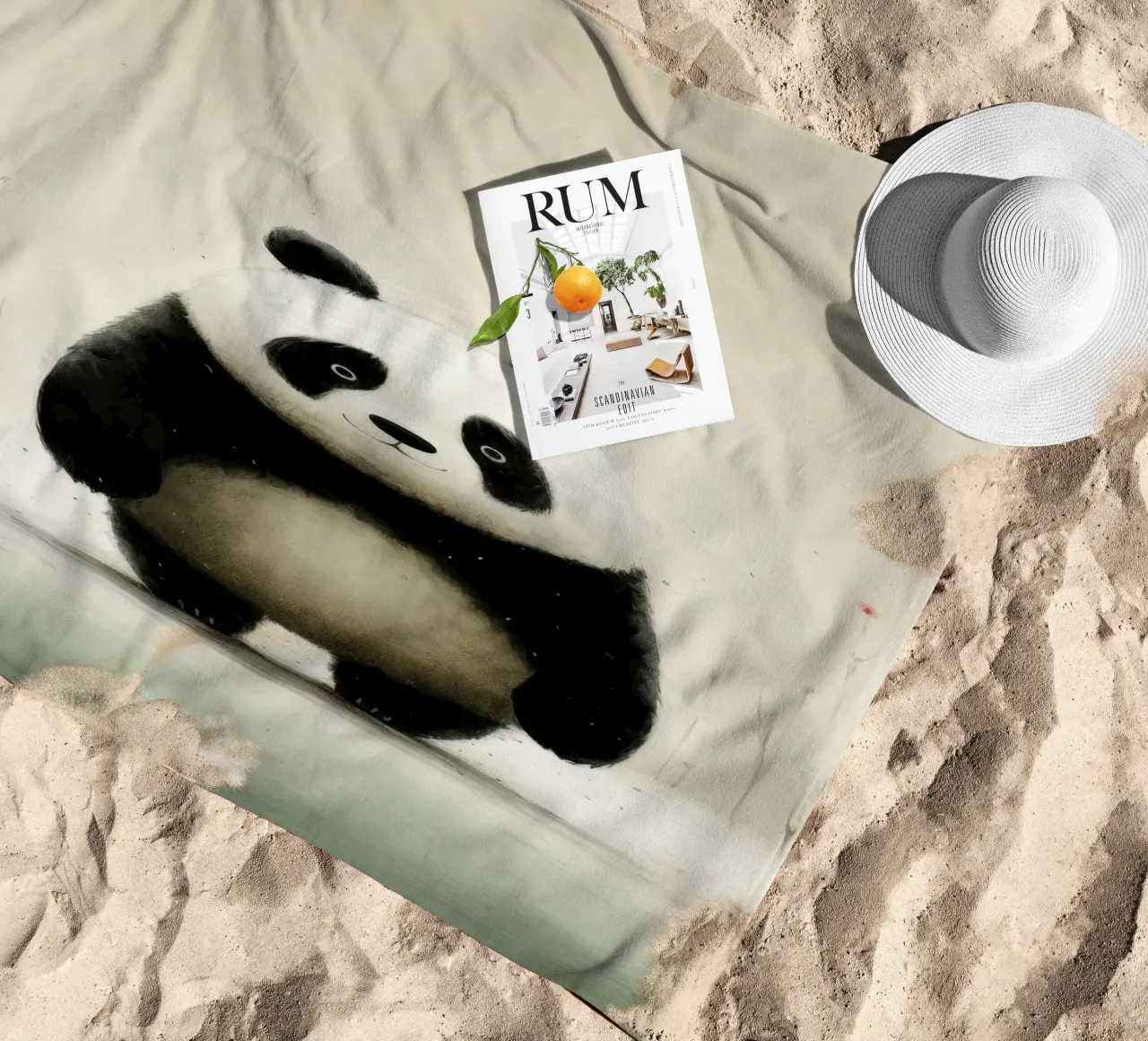 Minimo Panda telo mare da Minimal Animal Art