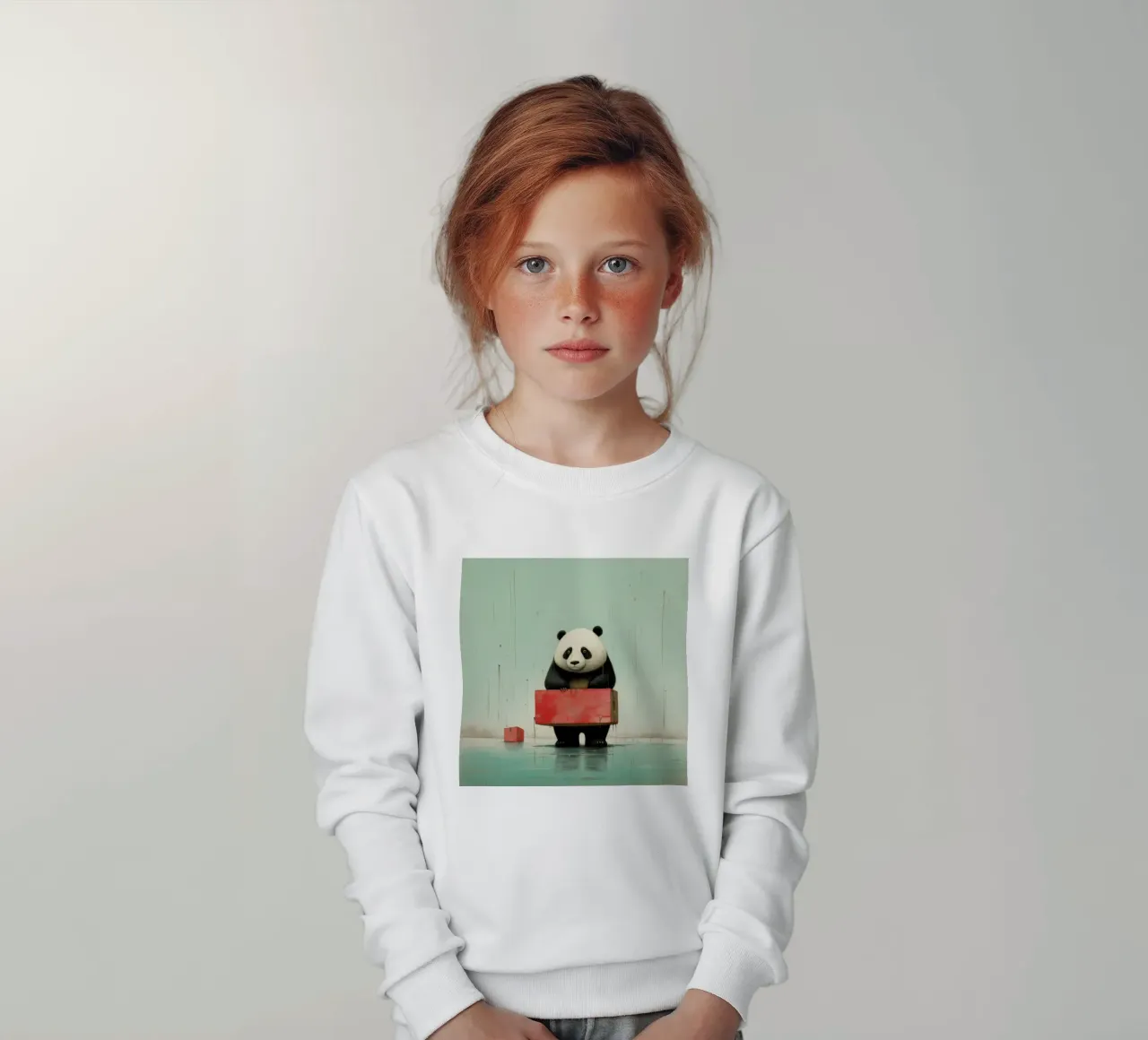 Orso panda minimale 2 felpa bambino da Minimal Animal Art