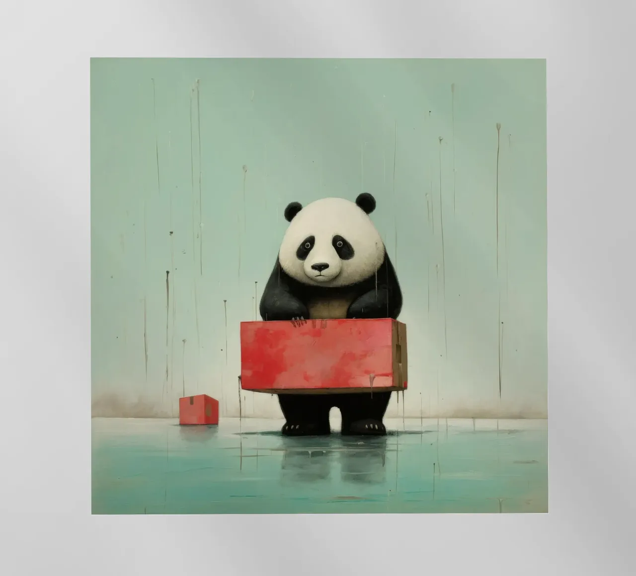 Orso panda minimale 2 pellicola backlit da Minimal Animal Art