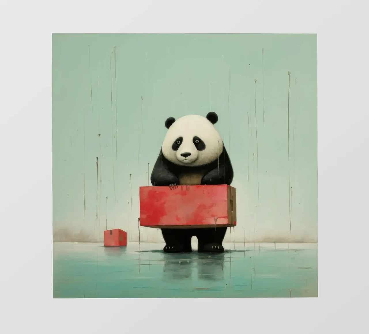 Orso panda minimale 2 pellicola backlit da Minimal Animal Art